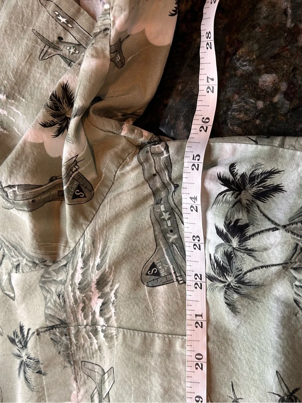 VTG RJC Made in Hawaii USA 100% Cotton Aviation WWII Camp Shirt. Airplane. Beach